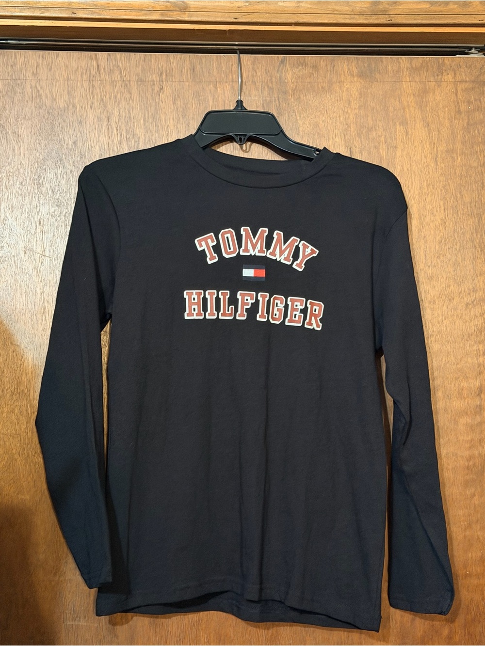 Tommy Hilfiger Black Graphic Logo Long Sleeve Tee